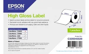 Бобина Epson High Gloss Label, 220 мм x 750 м (арт. C33S045529)
