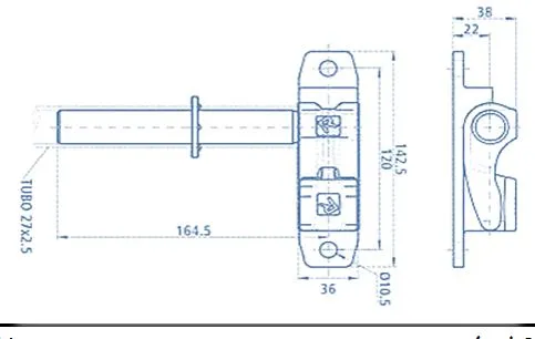 Кулак MRF 164.5 мм и ответная часть в комплекте для трубы 27 мм, нерж. сталь (арт. 204110224)