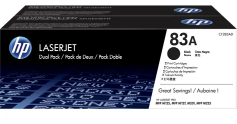 Картридж HP 83A Black 2-pack LaserJet Toner Cartridge CF283AD (арт. CF283AF)
