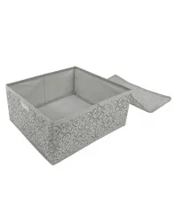 Короб ГЕЛЕОС с крышкой, для мелких вещей, «Грей» / Серый, 28х28х13 см (арт. ГРЕ-131)