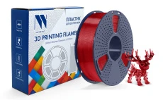 Филамент NV Print PLA Transparent Red Прозрачно-красный 1.75 мм, 1 кг (арт. NV-3D-PLA-TRANSP-RED)