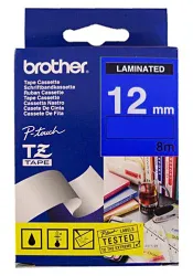 Наклейка ламинированная Brother TZ535 белый шрифт на синей основе, ширина 12 мм (арт. TZ535)