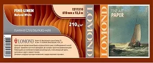 Бумага Lomond Middle-Linen Natural White, ролик 610 x 51 мм, 210 г/м2, 12.3 метров (арт. 1211310)