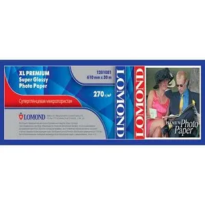 Фотобумага Lomond XL Premium Super Glossy Photo Paper 270 г/м2, размер 1067 мм х 30 м х 50,8 мм (арт. 1201083)