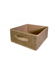 Короб ГЕЛЕОС раскладной с ручкой, «Миндаль» / Бежевый, 31х31х15 см (арт. МНД-185)