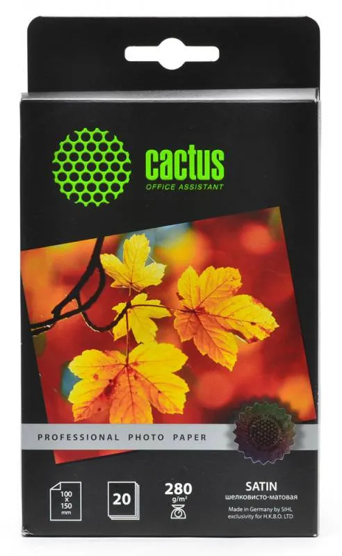 Фотобумага Cactus Prof CS-SMA428020 A4, 280 г/м², 20 л., белый, шелковисто-матовое сатин (арт. CS-SMA428020)