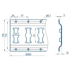 Профиль фиксации груза ячеистый MRF 3000 мм, оцинк. сталь (арт. 500000126)