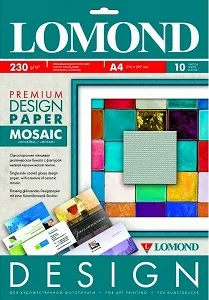 Дизайнерская бумага Lomond Мозаика (Mosaic), глянцевая, A4, 230 г/м², в упаковке 10 листов (арт. 0930041)