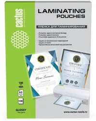Пленка для ламинирования Cactus (100 мкм, A5, 154x216 мм) (арт. CS-LPGA5100100)
