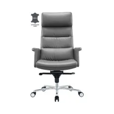 Кресло руководителя Cactus (темно-серый сиденье, темно-серый кожа, крестовина алюминий) (арт. CS-LGR-DUBLIN)