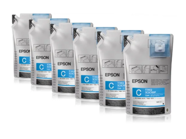 Картридж Epson UltraChrome DS Cyan T741200 (1 L x 6 packs) (арт. C13T741200)