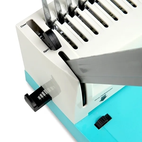 Переплетчик ГЕЛЕОС БП-16 бирюзово-белый на пластиковую пружину, А4 (арт. БП16пбб)