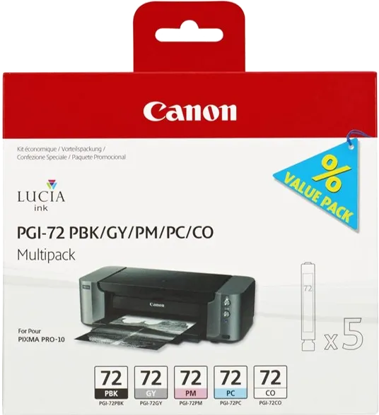 Набор картриджей Canon PGI-72 PBK/GY/PM/PC/CO (многоцветный, 5 картриджей, 14 мл.) (арт. 6403B007)