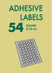 Самоклеящаяся бумага Lomond LAS для лазерной печати серебряная, 54 дел., круглые, радиус 30 мм, 80 г/м² (арт. 2063005)