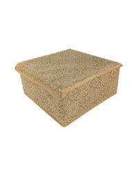 Короб ГЕЛЕОС с крышкой, для мелких вещей, «Миндаль» / Бежевый, 28х28х13 см (арт. МНД_131)