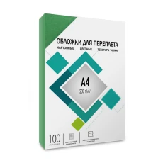 Обложки для переплета ГЕЛЕОС А4, кожа, зеленые, 100 шт (арт. CCA4G)