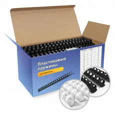 Пластиковые пружины ГЕЛЕОС 6 мм, белые/черные, 50+50 шт (арт. BCA4-6WB)