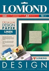 Дизайнерская бумага Lomond Лён (Linen), глянцевая, A4, 230 г/м², в упаковке 10 листов (арт. 0934041)