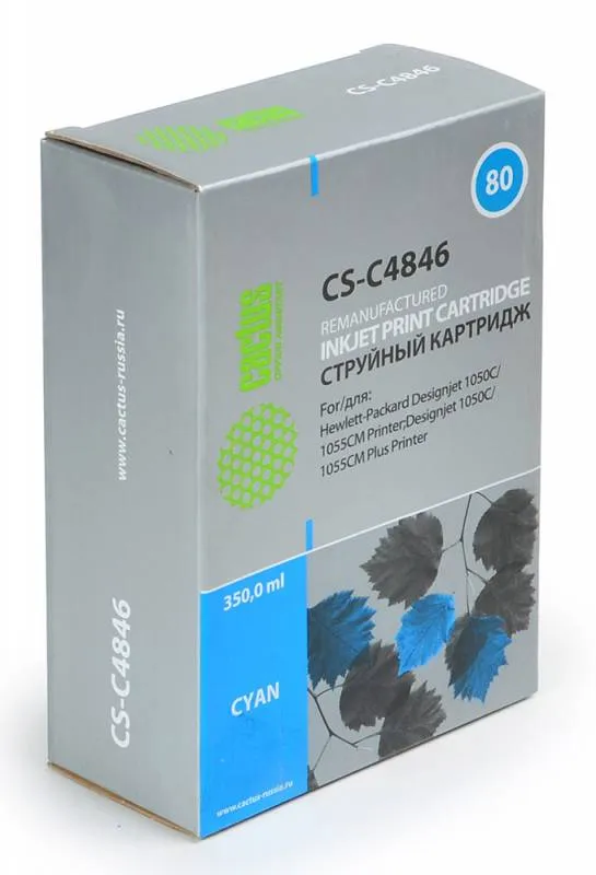 Картридж Cactus №80 голубой (400мл) для HP (арт. CS-C4846)