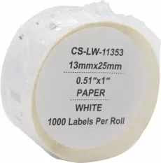 Этикетки Cactus сег.: 25x13 мм, черный белый, 1000 шт/рул, Dymo Label Writer 450/4XL (арт. CS-LW-11353)
