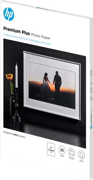 Глянцевая бумага HP Premium Plus ( 29,7 x 42 мм, 20 листов, 300г/м2) (арт. CR675A)