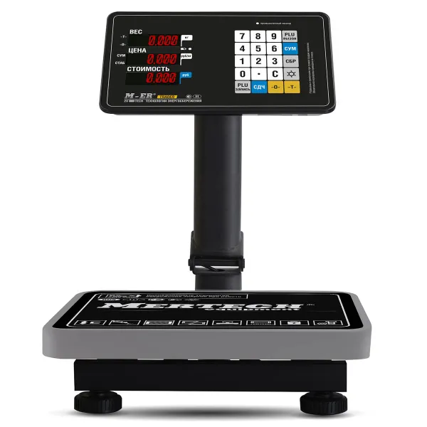 Торговые напольные весы Mertech M-ER 333 ACPU-60.20 с расч. стоимости LED (арт. 3166)