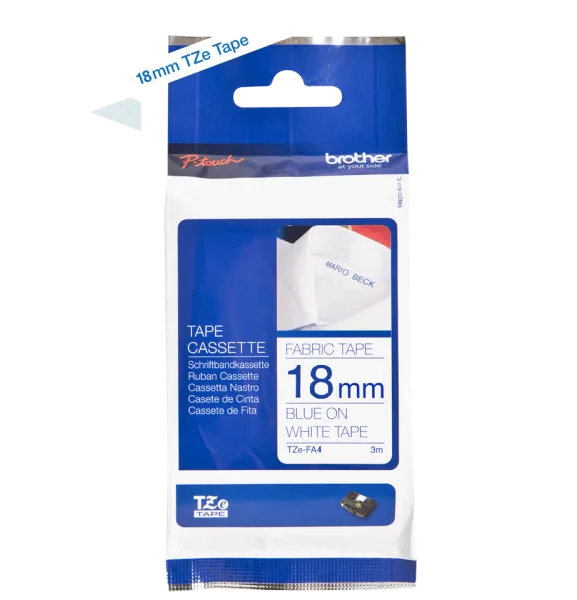 Наклейка ламинированная Brother для P-touch (18 мм x 3 м, синий) (арт. TZEFA4)