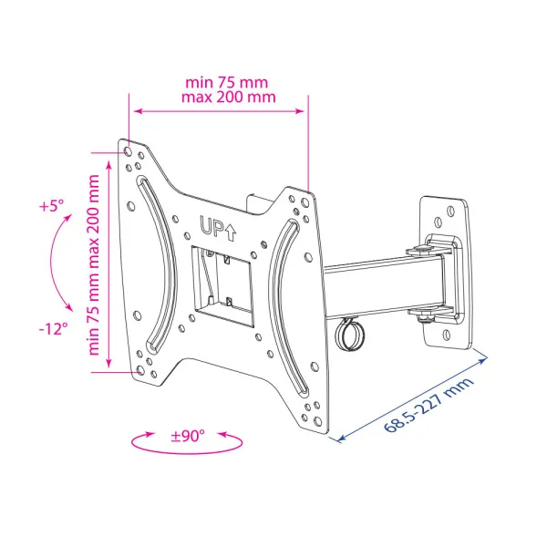 Кронштейн Kromax OPTIMA-203 (чёрный) (арт. 28007)