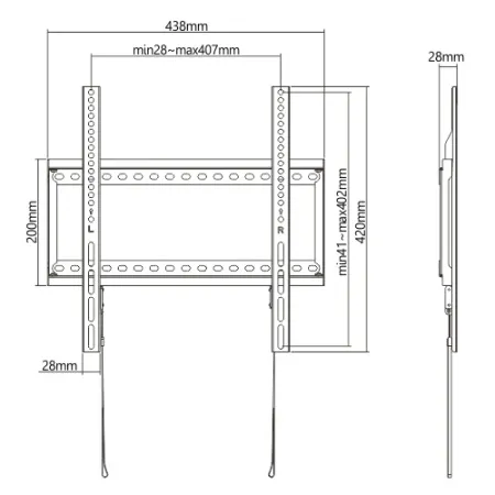 Фиксированное настенное крепление FIX LP72-44F (арт. LP72-44F)