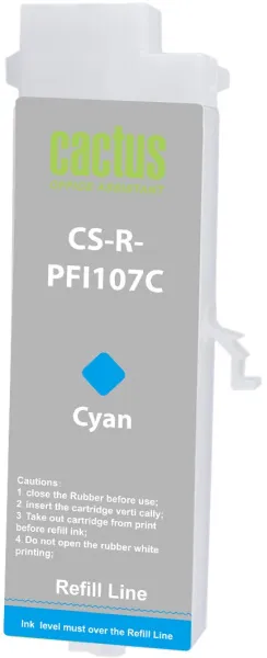 Перезаправляемый картридж Cactus (голубой, 260 мл.) (арт. CS-R-PFI107C)