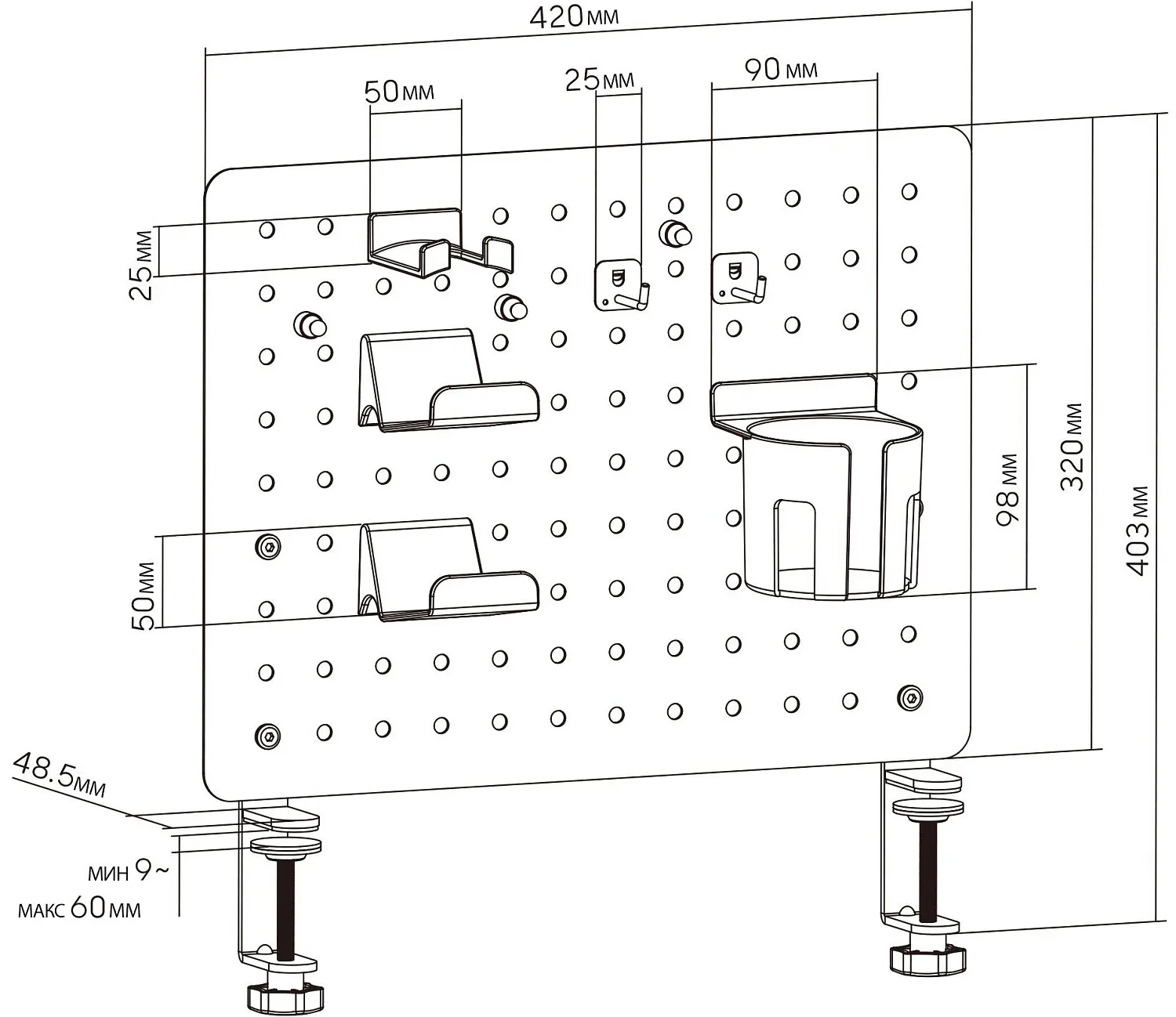 Органайзер Cactus (красный) (арт. CS-GMPB-RD)