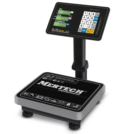 Торговые напольные весы Mertech M-ER 333 ACPU-32.5 с расч. стоимости LCD (арт. 3200)