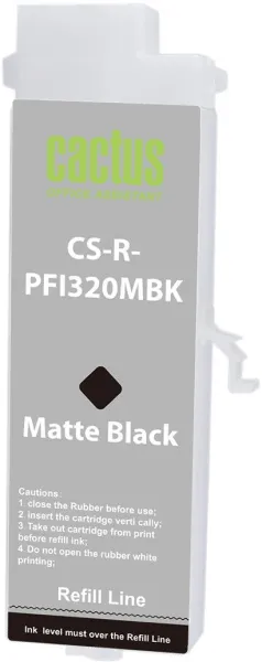 Перезаправляемый картридж Cactus (чёрный матовый, 260 мл.) (арт. CS-R-PFI320MBK)