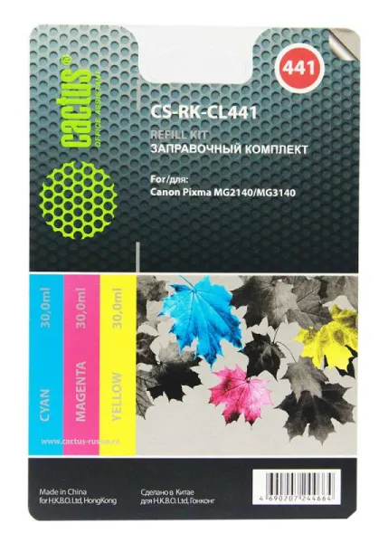 Заправочный набор Cactus многоцветный 90мл для Canon (арт. CS-RK-CL441)