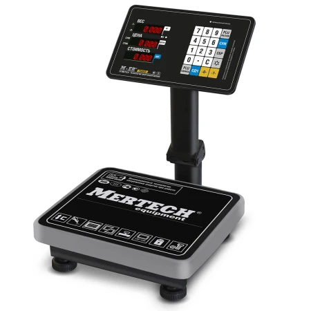 Торговые напольные весы Mertech M-ER 333 ACPU-60.20 с расч. стоимости LED (арт. 3166)