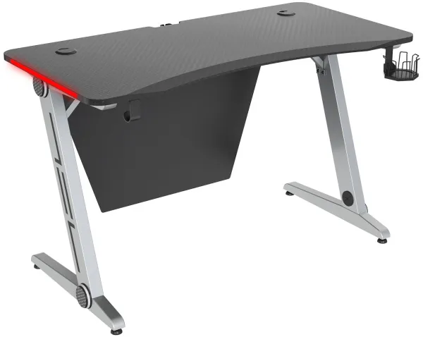 Стол игровой Cactus серебристый (арт. CS-GTZ-SL-CARBON-RED)
