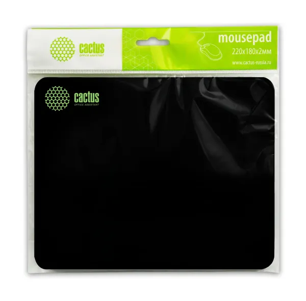 Коврик для мыши Cactus микро, черный, 220x180x2мм (арт. CS-MP-P01XS)
