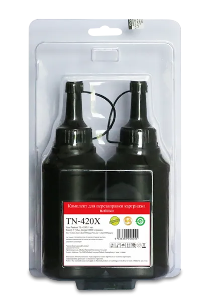 Оригинальный заправочный комплект Pantum черный флакон (в компл.:чип) (арт. TN-420X)