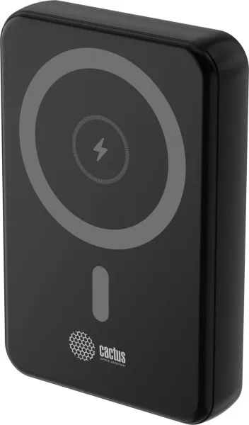 Мобильный аккумулятор Cactus (10000mAh, 22.5W, 4.5A, USB-C, беспроводная зарядка, черный) (арт. CS-PBFSUA-10000)