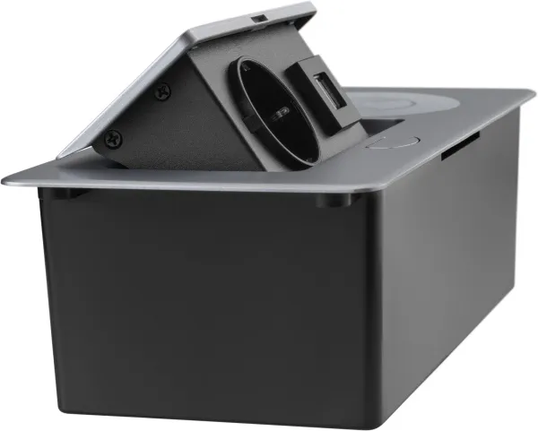 Розетка для столешницы Cactus (26.5x11.8x6.5 см, серебристый) (арт. CS-SOCKET-USBA-WLESS)