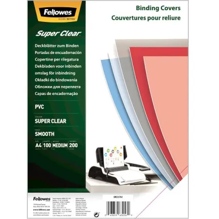 Обложка Fellowes 200 мкм, 100 шт, прозрачный, pvc (арт. FS-53761)