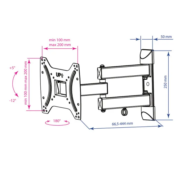 Кронштейн Kromax DIX-22 (чёрный) (арт. 28013)