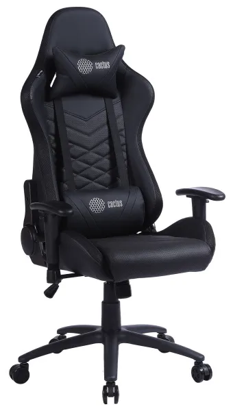 Игровое кресло Cactus черный с подголовником (арт. CS-CHR-0099BL)