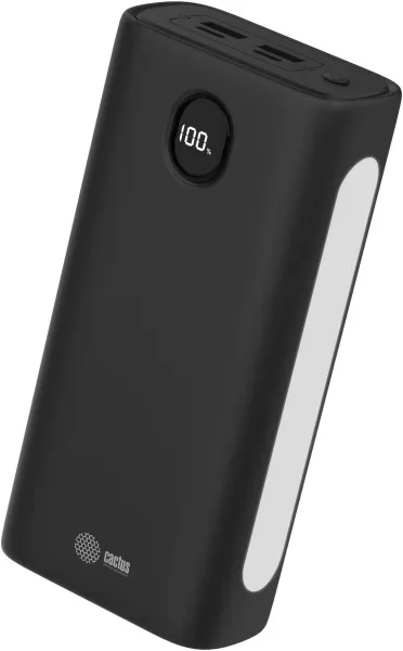 Мобильный аккумулятор Cactus (30000mAh, 4.5A, 2xUSB-A/USB-C, черный) (арт. CS-PBFSJA-30000)