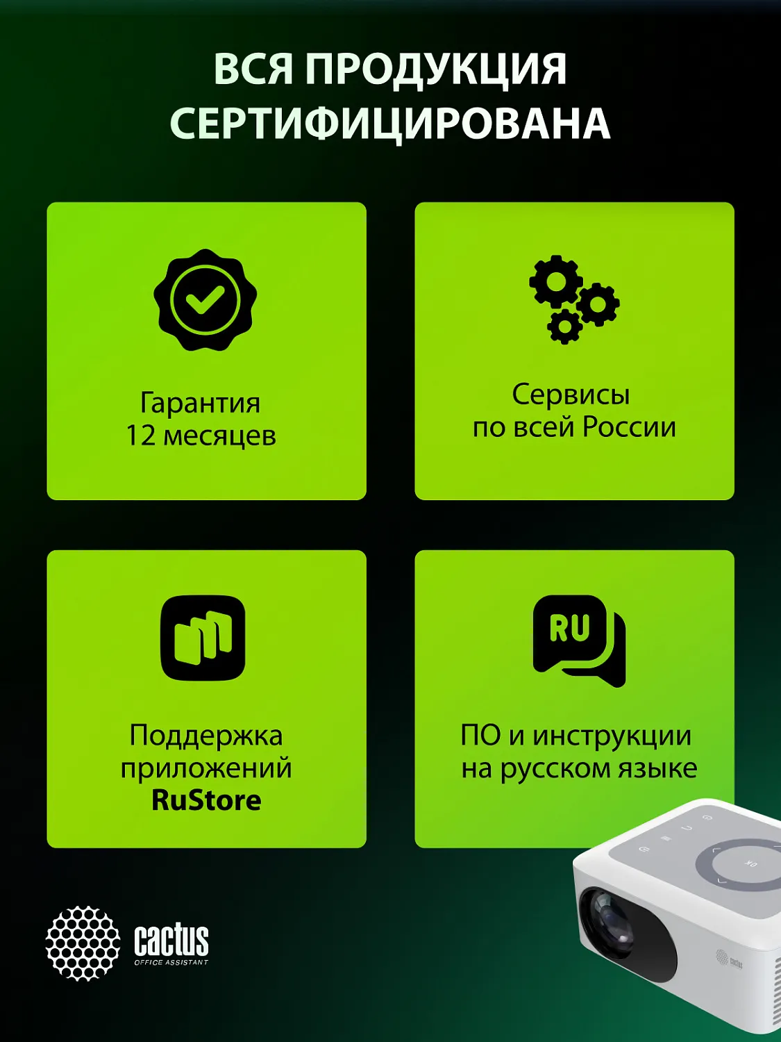 Проектор Cactus CS-PRE.08WT.WXGA (арт. CS-PRE.08WT.WXGA)