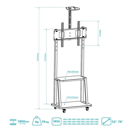 Мобильная стойка VLK TRENTO STAND-F чёрный для TV 32-70″ (арт. 90162)