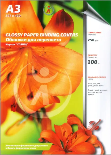 Картонные обложки для брошюровки Реалист глянец, А3, зеленые (100 шт.) (арт. 4519)