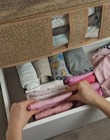 Органайзер ГЕЛЕОС для хранения белья, «Миндаль» / Бежевый, 28х28х13 см (арт. МНД_12)