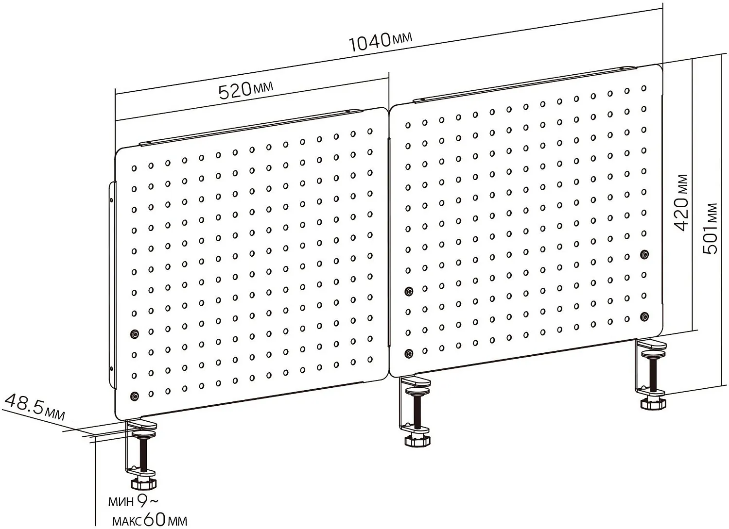 Органайзер Cactus (черный) (арт. CS-PEGB-BK)