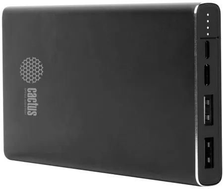 Мобильный аккумулятор Cactus 10000mAh, 2.1A, 2xUSB, черный (арт. CS-PBFSJT-10000)